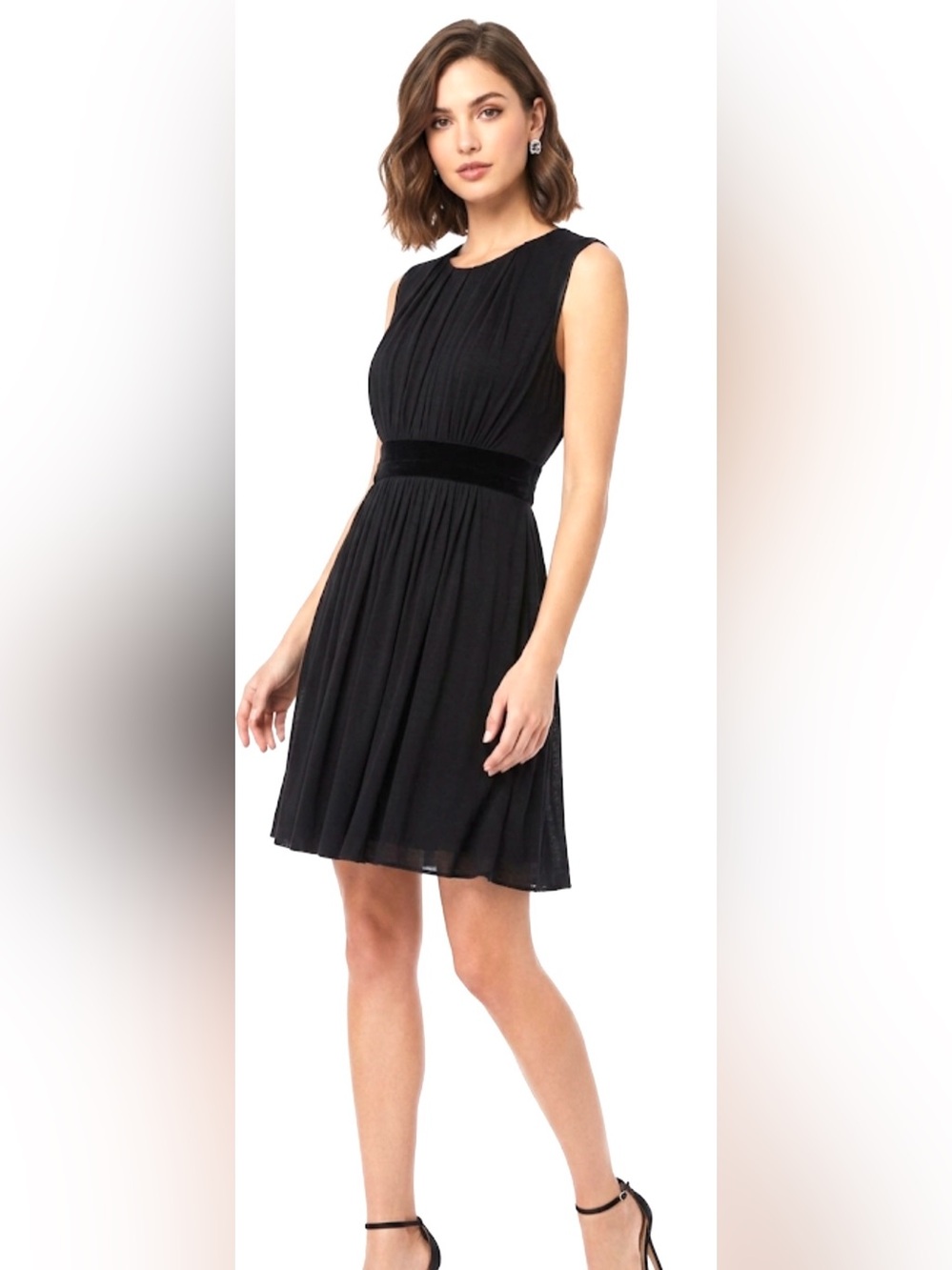 Chloe Velvet Trim Black Dress TS